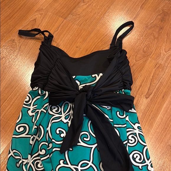 INC International Concepts Black and Blue Bustier A-line Midi Dress - Picture 3 of 3